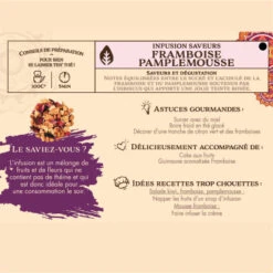 Infusion Saveurs Framboise Pamplemousse - 100g -Le Comptoir De Mathilde infusion saveurs framboise pamplemousse 100g 2