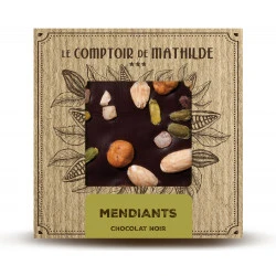 Tablette Mendiants - Chocolat Noir - 80g 1 Tablette Mendiants - Chocolat Noir - 80g