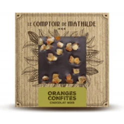 Tablette Oranges Confites - Chocolat Noir